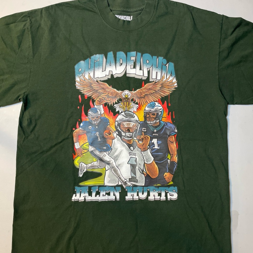 Invincible Exclusives Jalen Hurts Philadelphia Eagles Skeleton T-Shirt Size L
